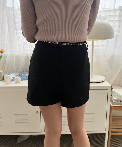 mumu（ムム）の「チェーン付きツイードショートパンツ（その他パンツ・レディース・ブラック/ホワイト/ピンク・FREE）」の7枚目の写真