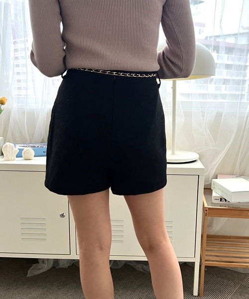 mumu（ムム）の「チェーン付きツイードショートパンツ（その他パンツ・レディース・ブラック/ホワイト/ピンク・FREE）」の9枚目の写真