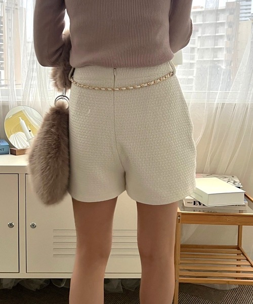 mumu（ムム）の「チェーン付きツイードショートパンツ（その他パンツ・レディース・ブラック/ホワイト/ピンク・FREE）」の15枚目の写真
