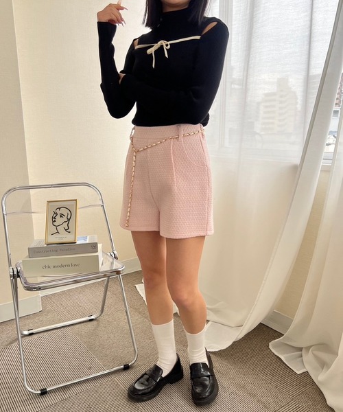 mumu（ムム）の「チェーン付きツイードショートパンツ（その他パンツ・レディース・ブラック/ホワイト/ピンク・FREE）」の18枚目の写真