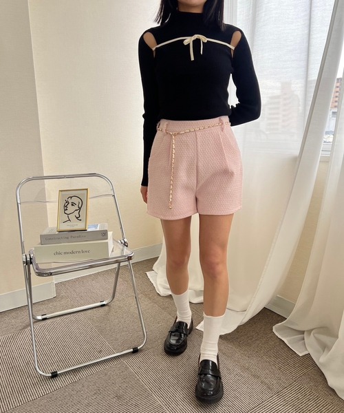 mumu（ムム）の「チェーン付きツイードショートパンツ（その他パンツ・レディース・ブラック/ホワイト/ピンク・FREE）」の19枚目の写真