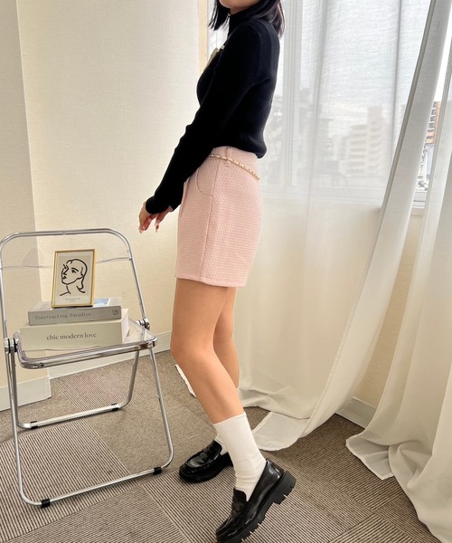 mumu（ムム）の「チェーン付きツイードショートパンツ（その他パンツ・レディース・ブラック/ホワイト/ピンク・FREE）」の20枚目の写真