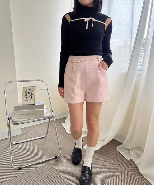 mumu（ムム）の「チェーン付きツイードショートパンツ（その他パンツ・レディース・ブラック/ホワイト/ピンク・FREE）」の21枚目の写真