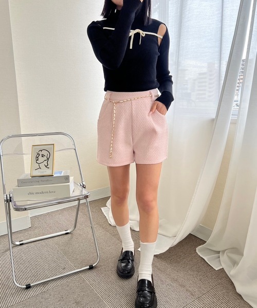 mumu（ムム）の「チェーン付きツイードショートパンツ（その他パンツ・レディース・ブラック/ホワイト/ピンク・FREE）」の22枚目の写真