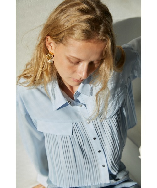 ブラウス シャツ Julia Pleated Shirt プリーツショートシャツ レディース セール】Julia Pleated Shirt プリーツショートシャツ（シャツ