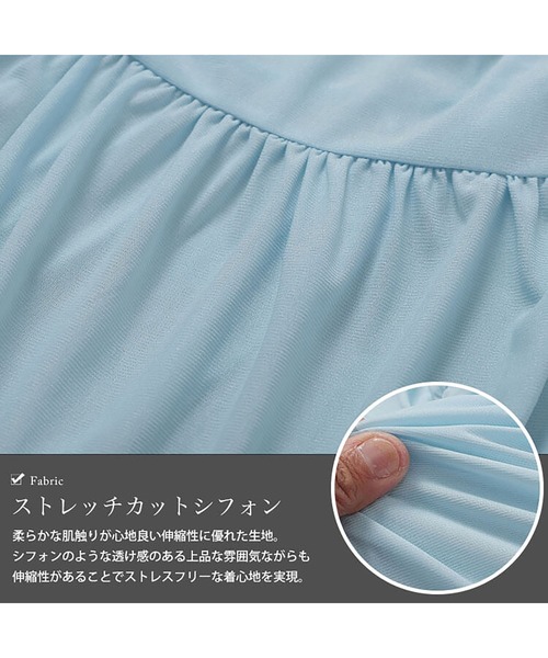 GOLDJAPAN(ゴールドジャパン)の「ストレッチカットシフォンティアードチュニック【大きいサイズ対応】(チュニック・レディース・ブラック/サックスブルー/ベージュ系・LL/3L/4L/5L)」の8枚目の写真