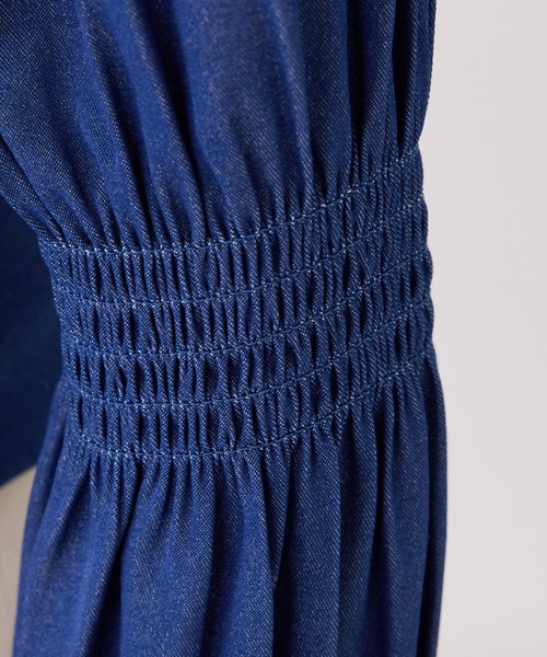 Seemi. byNICECLAUP( シーミーバイナイスクラップ)の「【Seemi. 】シャーリングリボントップス(シャツ/ブラウス・レディース・オフホワイト/ピンク/ブルー系その他/ドット・FREE)」の13枚目の写真