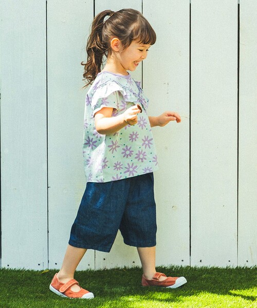 BEAMS mini(ビームスミニ)の「フラワー柄 フリル Tシャツ 2025SS(90~150cm)(Tシャツ/カットソー・キッズ・ピンク/サックスブルー・90/100/110/120/130/140/150)」の10枚目の写真