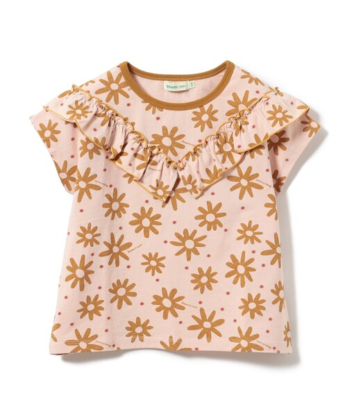 BEAMS mini(ビームスミニ)の「フラワー柄 フリル Tシャツ 2025SS(90~150cm)(Tシャツ/カットソー・キッズ・ピンク/サックスブルー・90/100/110/120/130/140/150)」の16枚目の写真