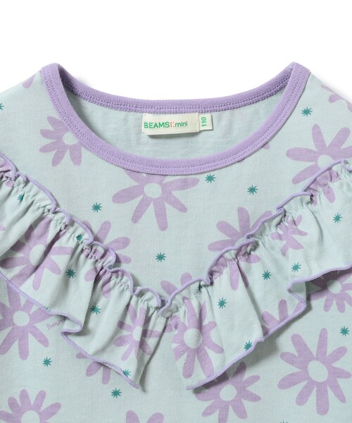 BEAMS mini(ビームスミニ)の「フラワー柄 フリル Tシャツ 2025SS(90~150cm)(Tシャツ/カットソー・キッズ・ピンク/サックスブルー・90/100/110/120/130/140/150)」の19枚目の写真