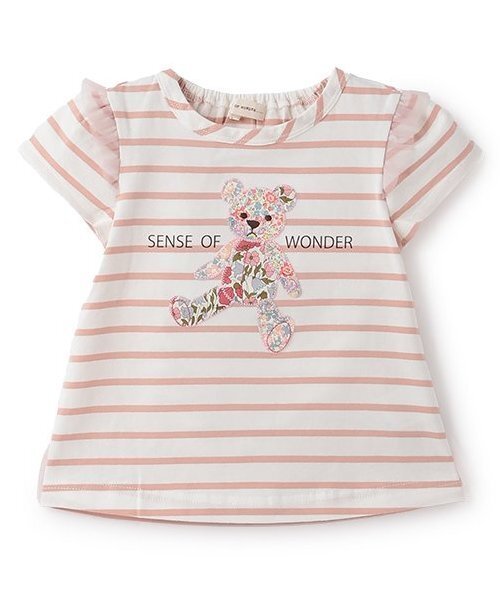 sense of wonder（センスオブワンダー）の「リバティクマアップリケＴシャツ（Tシャツ/カットソー・キッズ・ピンク/ネイビー・80ｃｍ/100cm/110cm/120cm/130cm/90cm）」の2枚目の写真