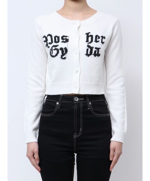 GYDA（ジェイダ）の「Posher GYDAパイルニットカーディガン（カーディガン/ボレロ・レディース・オフホワイト/ブラック・FREE）」の10枚目の写真