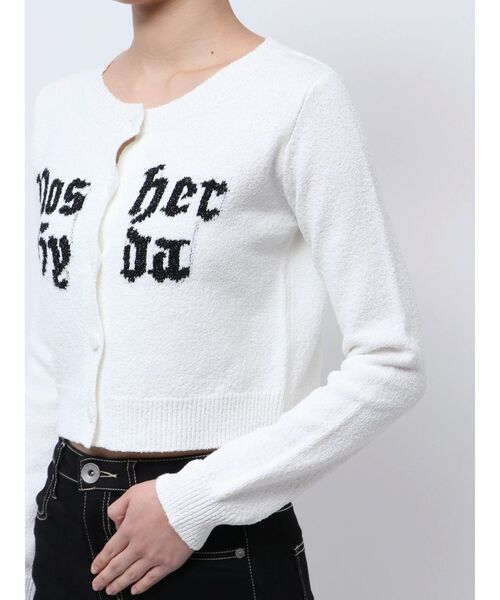 GYDA（ジェイダ）の「Posher GYDAパイルニットカーディガン（カーディガン/ボレロ・レディース・オフホワイト/ブラック・FREE）」の14枚目の写真