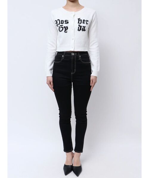 GYDA（ジェイダ）の「Posher GYDAパイルニットカーディガン（カーディガン/ボレロ・レディース・オフホワイト/ブラック・FREE）」の17枚目の写真