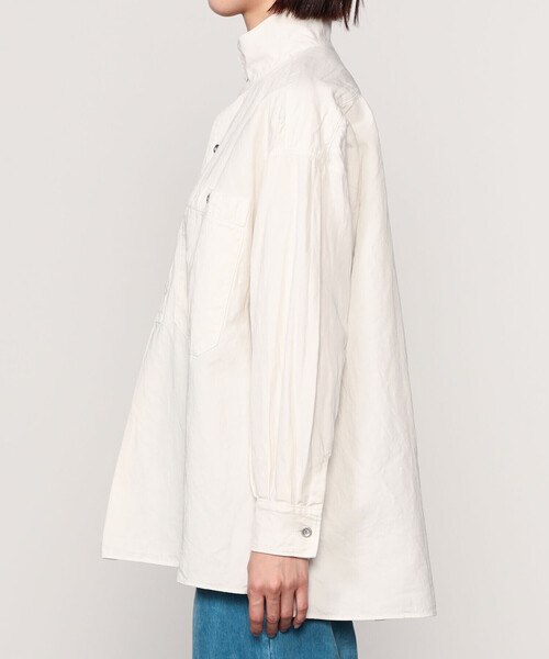 Kaptain Sunshine（キャプテン サンシャイン）の「KAPTAIN SUNSHINE | スタンドカラースモック WOMEN（シャツ/ブラウス・レディース・ブラック/アイボリー・34）」の7枚目の写真