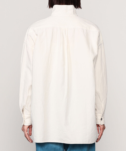 Kaptain Sunshine（キャプテン サンシャイン）の「KAPTAIN SUNSHINE | スタンドカラースモック WOMEN（シャツ/ブラウス・レディース・ブラック/アイボリー・34）」の6枚目の写真