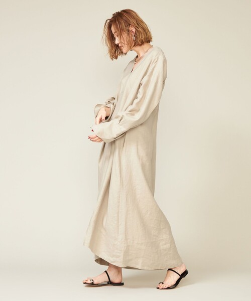 conte（コンテ）の「＜conte＞ヘンプ Vネック ワンピース（ワンピース