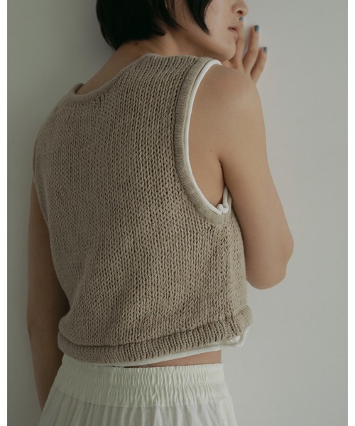 アンヌーク　Lowgauge Short Knit ベージュ anuke（アンヌーク）の「Lowgauge Short Knit（ニット/セーター