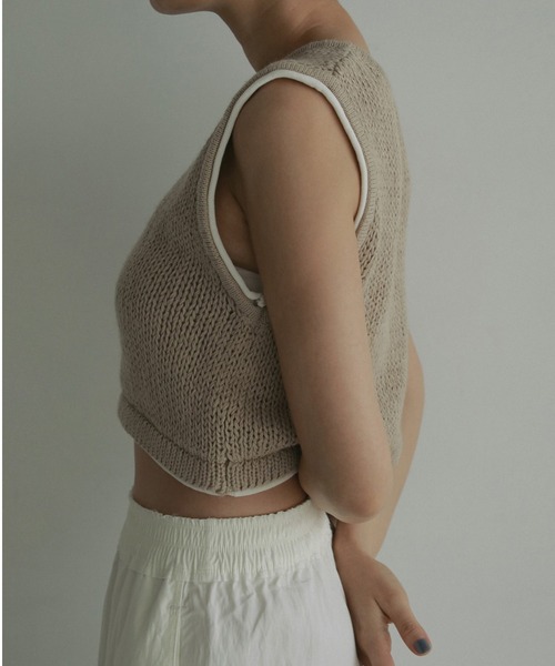 anuke（アンヌーク）の「Lowgauge Short Knit（ニット/セーター