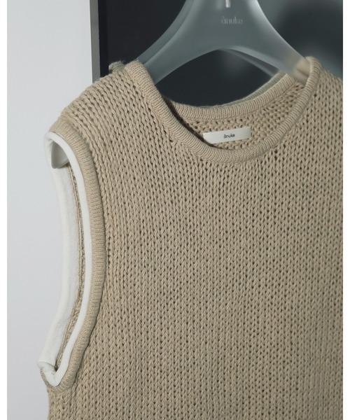 アンヌーク　Lowgauge Short Knit ベージュ anuke（アンヌーク）の「Lowgauge Short Knit（ニット/セーター