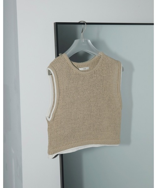 アンヌーク　Lowgauge Short Knit ベージュ anuke（アンヌーク）の「Lowgauge Short Knit（ニット/セーター