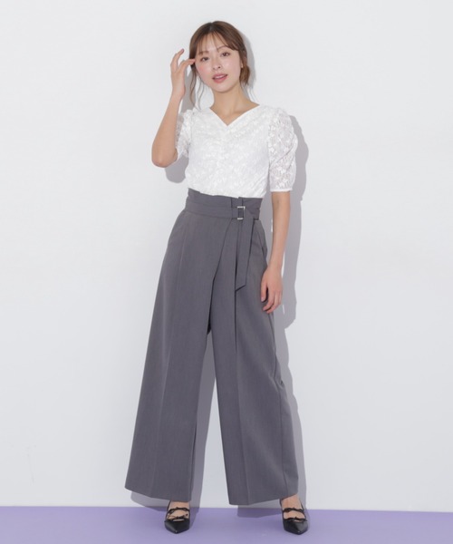 JILL by JILL STUART(ジルバイジルスチュアート)の「◇ギャザースリーブレースTシャツ(Tシャツ/カットソー・レディース・ホワイト/ブラック・FREE)」の13枚目の写真