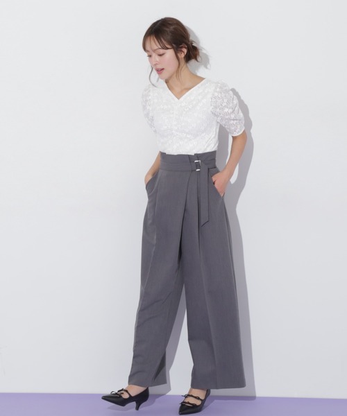 JILL by JILL STUART(ジルバイジルスチュアート)の「◇ギャザースリーブレースTシャツ(Tシャツ/カットソー・レディース・ホワイト/ブラック・FREE)」の11枚目の写真