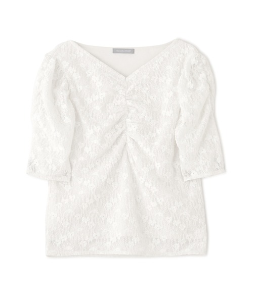 JILL by JILL STUART(ジルバイジルスチュアート)の「◇ギャザースリーブレースTシャツ(Tシャツ/カットソー・レディース・ホワイト/ブラック・FREE)」の9枚目の写真