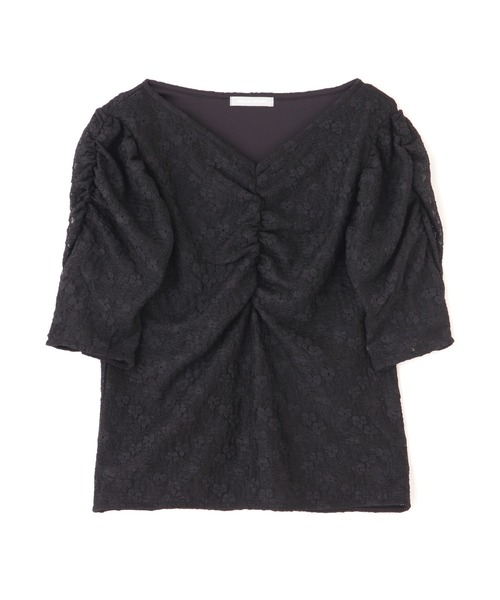 JILL by JILL STUART(ジルバイジルスチュアート)の「◇ギャザースリーブレースTシャツ(Tシャツ/カットソー・レディース・ホワイト/ブラック・FREE)」の7枚目の写真