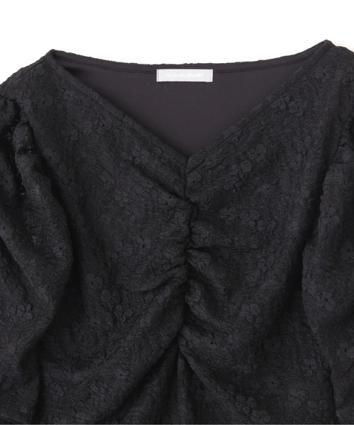 JILL by JILL STUART(ジルバイジルスチュアート)の「◇ギャザースリーブレースTシャツ(Tシャツ/カットソー・レディース・ホワイト/ブラック・FREE)」の5枚目の写真