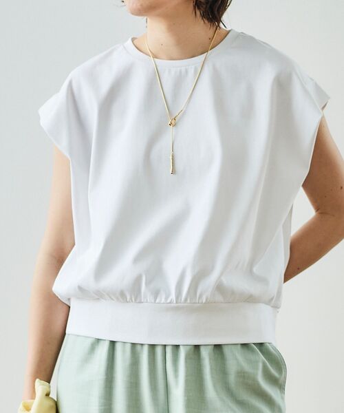 le.coeur blanc(ルクールブラン)の「コットンタックショルダーTシャツ(Tシャツ/カットソー・レディース・パープル/オフホワイト/ダークグレー/ブラック/サックスブルー・38)」の22枚目の写真
