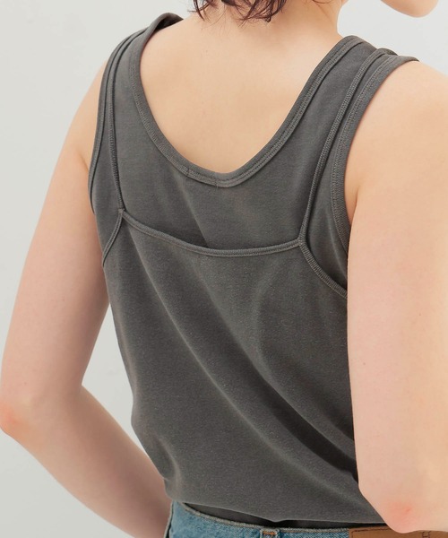 DRESSLAVE（ドレスレイブ）の「pigment over dyed double camisole(ピグメントオーバーダイダブルキャミソール)（タンクトップ・レディース・チャコールグレー・38）」の6枚目の写真