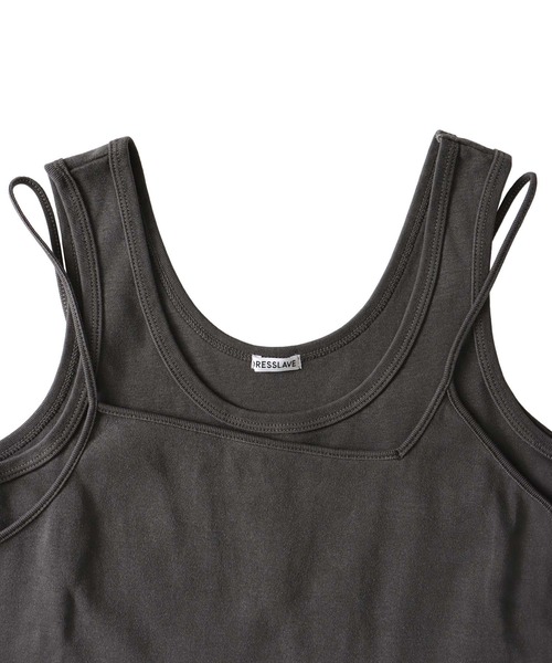 DRESSLAVE（ドレスレイブ）の「pigment over dyed double camisole(ピグメントオーバーダイダブルキャミソール)（タンクトップ・レディース・チャコールグレー・38）」の11枚目の写真