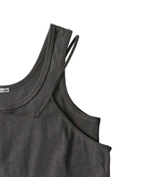DRESSLAVE（ドレスレイブ）の「pigment over dyed double camisole(ピグメントオーバーダイダブルキャミソール)（タンクトップ・レディース・チャコールグレー・38）」の12枚目の写真