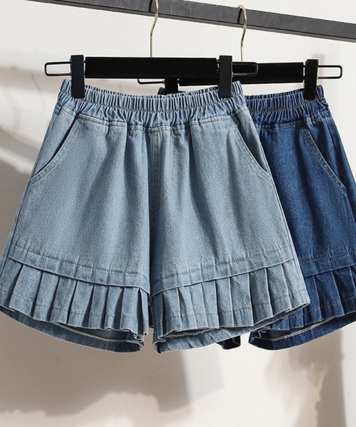 SPIGA（スピーガ）の「裾ﾌﾟﾘｰﾂｼｮｰﾄﾊﾟﾝﾂ（デニムパンツ・レディース・ブルー/ネイビー・MEDIUM/LARGE）」の3枚目の写真