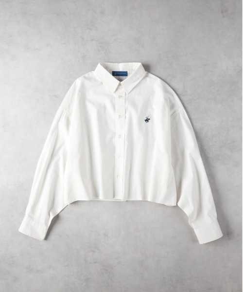 BEVERLY HILLS POLO CLUB(ビバリーヒルズポロクラブ)の「BEVERLY HILLS POLO CLUB(ビバリーヒルズポロクラブ)【レディース】【限定展開】クロップド丈シャツ(シャツ/ブラウス・レディース・イエロー/ホワイト/ブラック/ブルー/グリーン・S)」の2枚目の写真