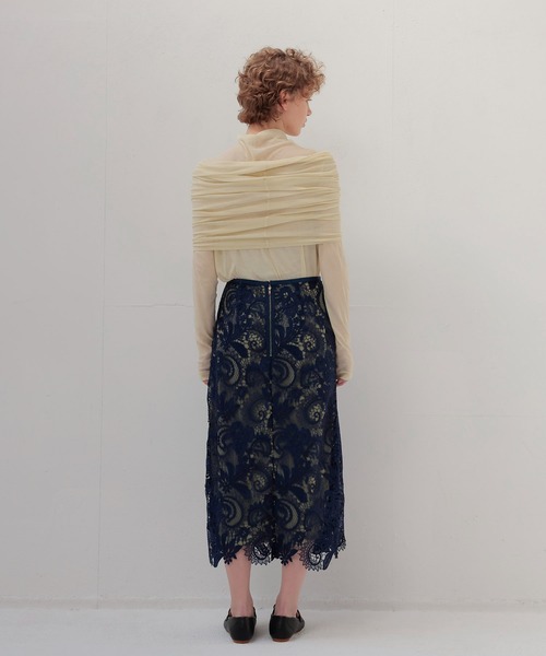 DRESSLAVE（ドレスレイブ）の「motief lace midi skirt(モチーフレースミディスカート)（スカート・レディース・ホワイト/ネイビー・38/36）」の10枚目の写真