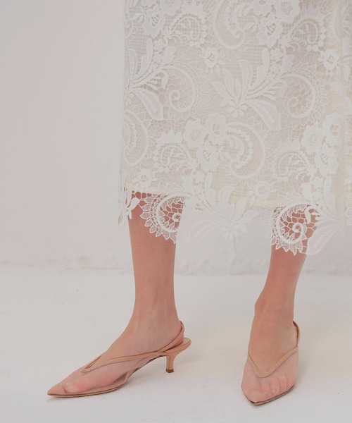 DRESSLAVE（ドレスレイブ）の「motief lace midi skirt(モチーフレースミディスカート)（スカート・レディース・ホワイト/ネイビー・38/36）」の13枚目の写真