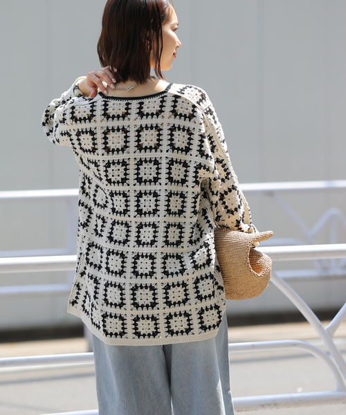 JOURNAL STANDARD relume(ジャーナルスタンダード レリューム)の「クロシェモチーフVネックカーディガン(カーディガン/ボレロ・レディース・ベージュ・FREE)」の14枚目の写真