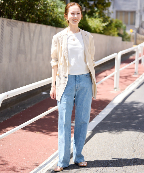 新品未使用タグ付き　LE DENIM スリムフレアレングス セール】LE DENIM スリムフレアレングス（その他パンツ）｜SLOBE