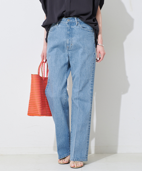 新品未使用タグ付き LE DENIM スリムフレアレングス セール】LE DENIM スリムフレアレングス(その他パンツ)|SLOBE