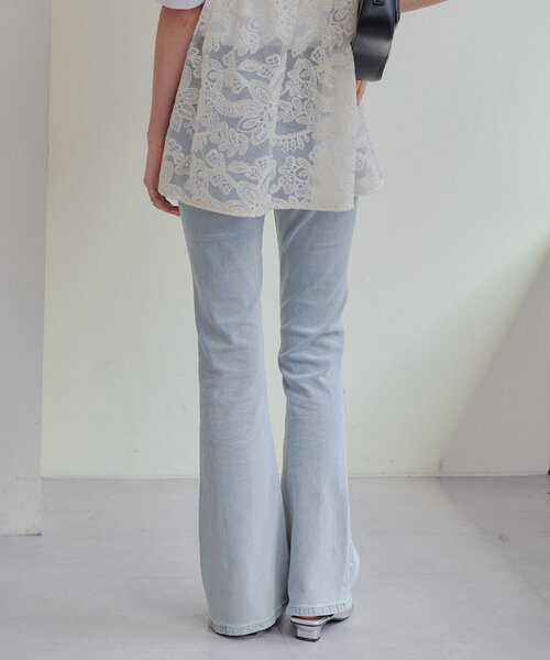 Another Branch olive des olive(アナザーブランチオリーブデオリーブ)の「【伸縮性あり / 脚長美脚シルエット】セミフレアデニム(デニムパンツ・レディース・その他/ブラック・SMALL/MEDIUM/FREE)」の5枚目の写真