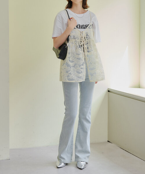 Another Branch olive des olive(アナザーブランチオリーブデオリーブ)の「【伸縮性あり / 脚長美脚シルエット】セミフレアデニム(デニムパンツ・レディース・その他/ブラック・SMALL/MEDIUM/FREE)」の7枚目の写真