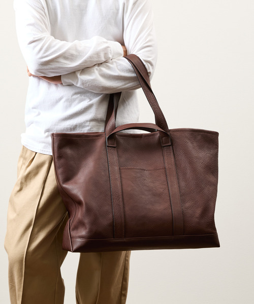 SLOW（スロウ）の「SLOW スロウ / cb-2waytote- クロムステアレザー2WAYトートバッグ レザービッグトートバッグ / 858S50R（トートバッグ・メンズ・ブラック/チョコ・FREE）」の11枚目の写真