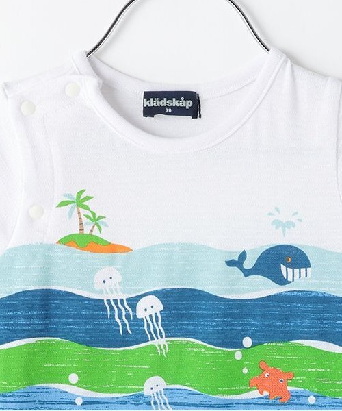 kladskap（クレードスコープ）の「海の中プリント半袖カバーオール（ロンパース・キッズ・オフホワイト・70cm/80ｃｍ）」の3枚目の写真