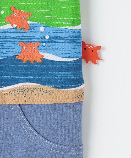 kladskap（クレードスコープ）の「海の中プリント半袖カバーオール（ロンパース・キッズ・オフホワイト・70cm/80ｃｍ）」の6枚目の写真