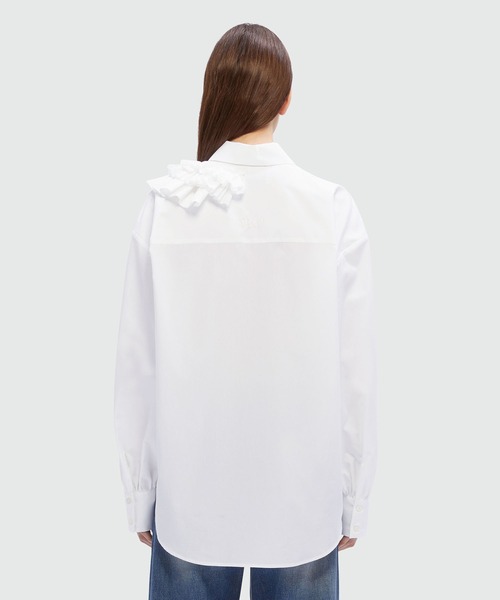 MSGM(エムエスジーエム)の「アシンメトリー ティアードフリル ポプリンシャツ(シャツ/ブラウス・レディース・ホワイト・38)」の3枚目の写真