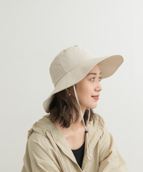 URBAN RESEARCH DOORS（アーバンリサーチドアーズ）の「ウォッシャブルツバ広ハット（ハット・レディース・ライトベージュ/ブラック・ONE）」の3枚目の写真
