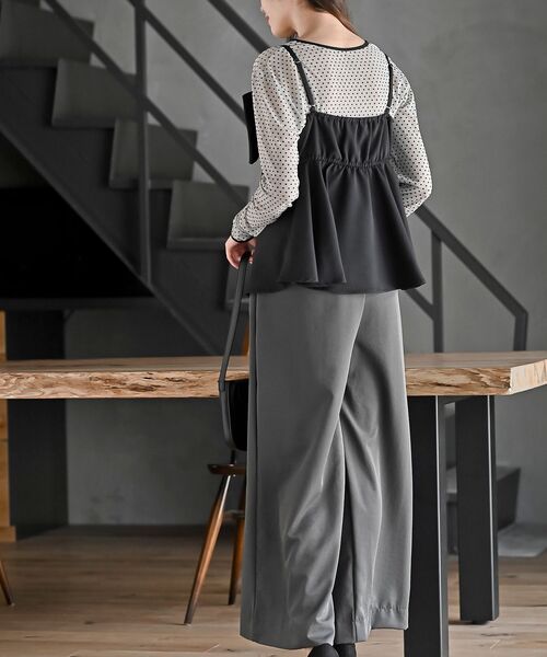 rps（アールピーエス）の「リボンビスチェ（キャミソール・レディース・ブラック/杢グレー/ネイビー/モカ・フリー）」の7枚目の写真