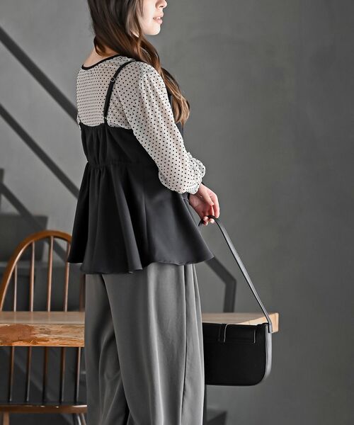 rps（アールピーエス）の「リボンビスチェ（キャミソール・レディース・ブラック/杢グレー/ネイビー/モカ・フリー）」の8枚目の写真